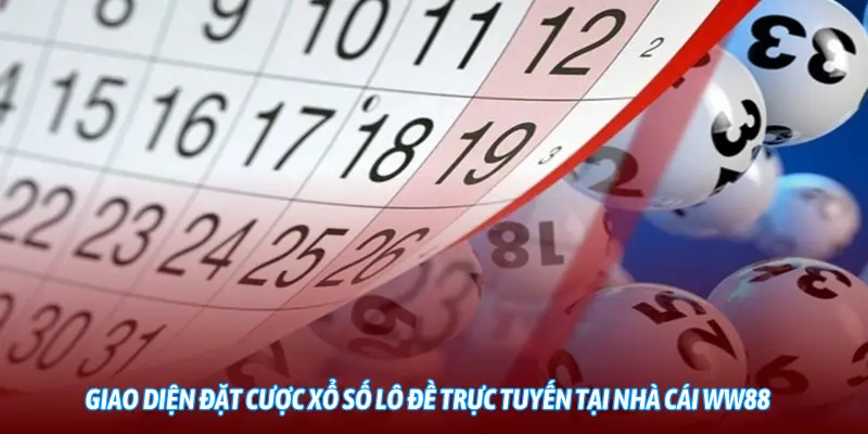 Giao diện đặt cược xổ số lô đề trực tuyến tại nhà cái WW88